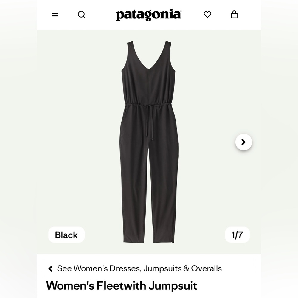 Patagonia Fleetwith Jumpsuit- black, sz LG, NWT